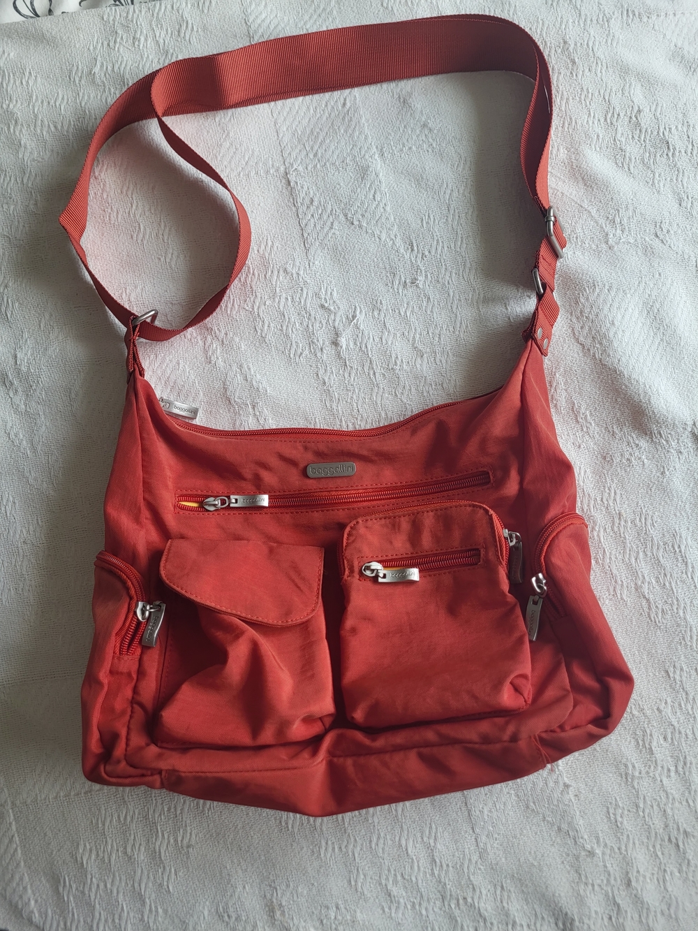 Baggallini Orange Crossbody Organizer Travel Bag